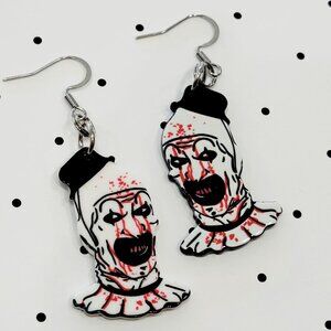 Art The Clown Terrifier Earrings Stainless Steel Hooks Horror Lover Boo Basket